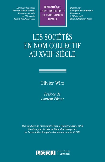 Les sociétés en nom collectif au XVIIIe siècle - LGDJ Editions