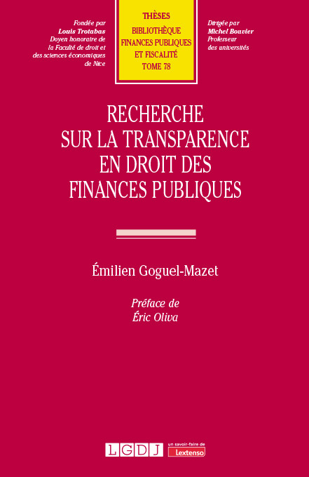 Recherche Sur La Transparence En Droit Des Finances Publiques LGDJ Recherche Sur La Transparence En Droit Des Finances Publiques LGDJ