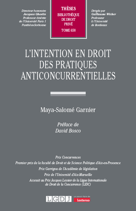 L’intention en droit des pratiques anticoncurrentielles