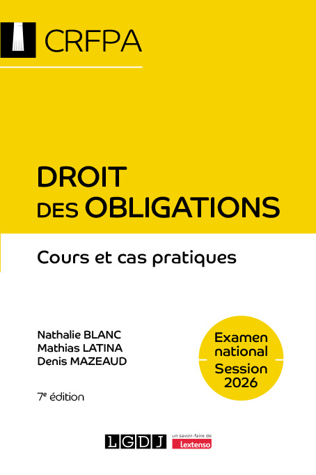 Droit des obligations - CRFPA - Examen national Session 2026