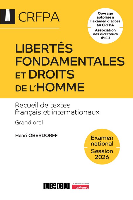 Libertés fondamentales et droits de l'homme - CRFPA - Examen national Session 2026