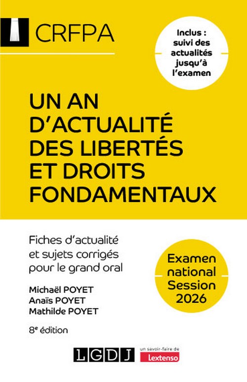Un an d'actualité des libertés et droits fondamentaux - CRFPA - Examen national Session 2026