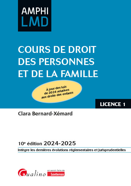 Cours de droit des personnes et de la famille Cours de droit des personnes et de la famille
