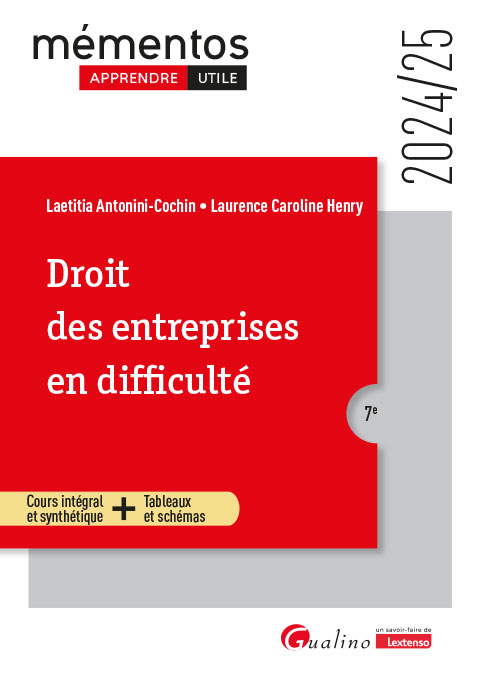 Droit des entreprises en difficulté Droit des entreprises en difficulté