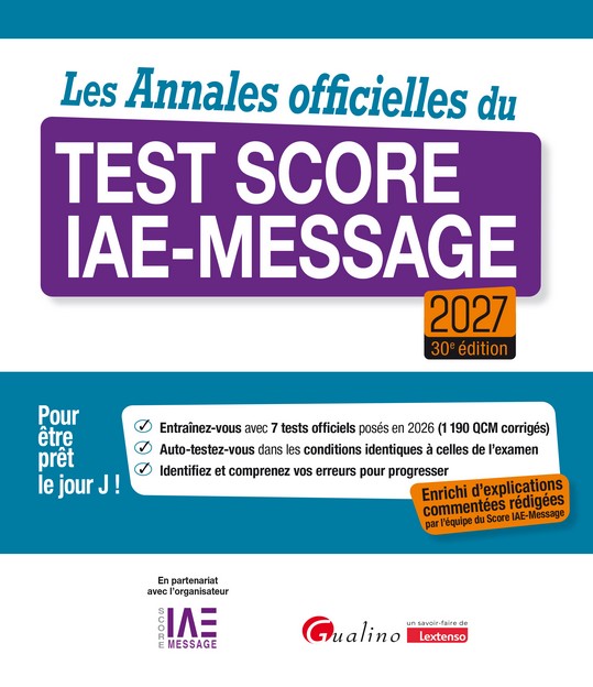 Les Annales officielles du Test Score IAE-Message 2027